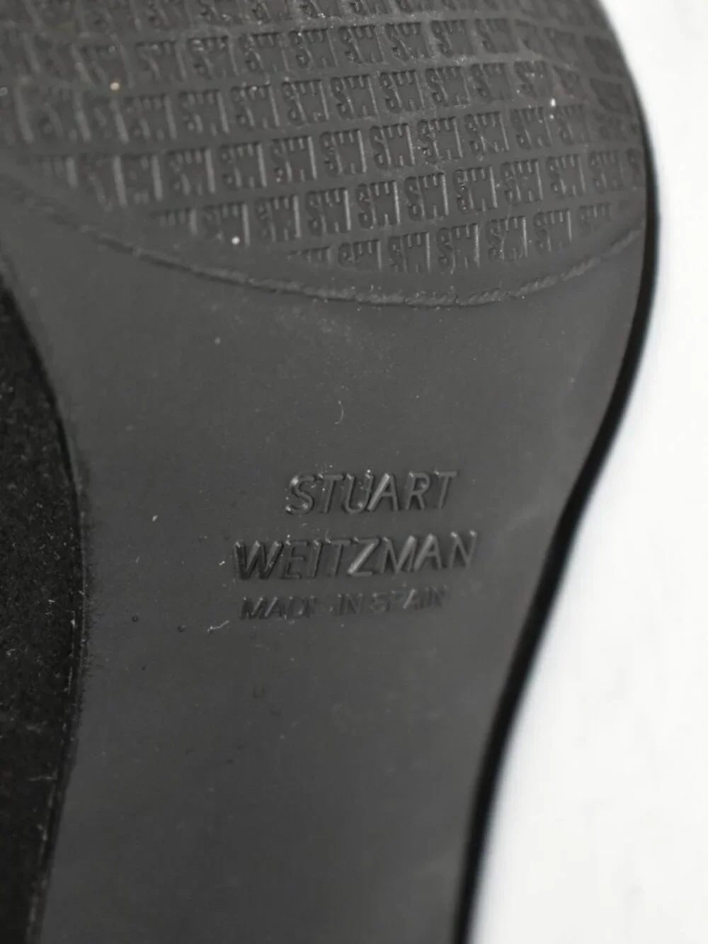 $700 STUART WEITZMAN Clinger Stretch Suede Pointed Bootie SOCK BLACK 7 (PC13)